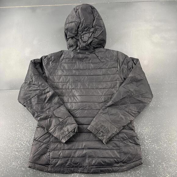 Columbia Puffer Jacket Women Medium Black Quilted Hooded Winter Packable - Picture 6 of 8